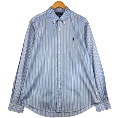 古着 ラルフローレン Ralph Lauren POLO by Ralph Lauren CUSTOM FIT 長袖 ボタンダウンストライプシャツ メンズL相当/eaa594561