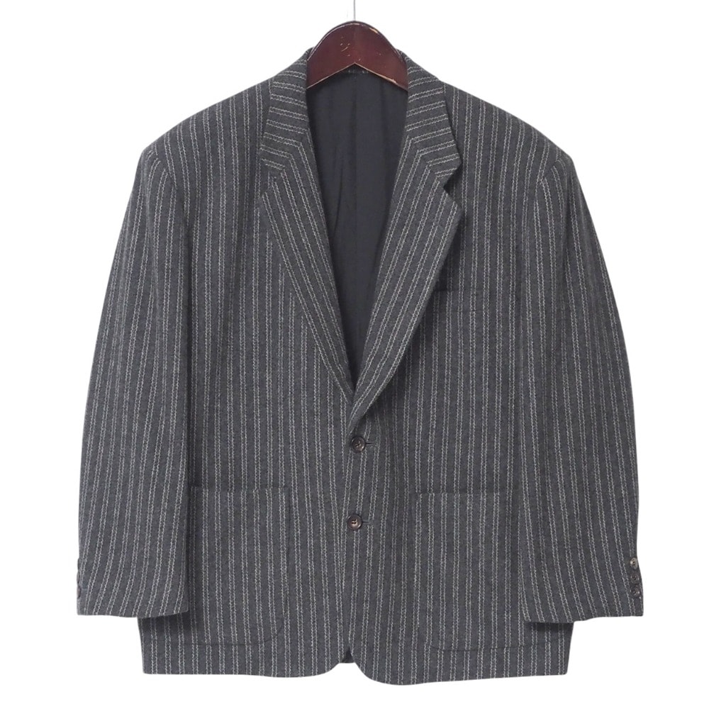 COMME des GARCONS HOMME PLUS コムデギャルソンオムプリュス ヴィンテージ テーラードジャケット サイズS ブレザー シングル ジャケット 2B ストライプ 異素材切替 ブランド古着【中古】20250605/RA5028