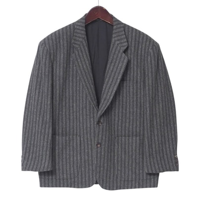 COMME des GARCONS HOMME PLUS コムデギャルソンオムプリュス ヴィンテージ テーラードジャケット サイズS ブレザー シングル ジャケット 2B ストライプ 異素材切替 ブランド古着【中古】20250605/RA5028