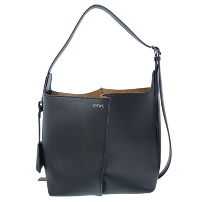 LOEWE ロエベ ビルバオ バケットバッグ ミディアム ハンドバッグ AWRAWRPX01 レザー ブラック レディース【中古】