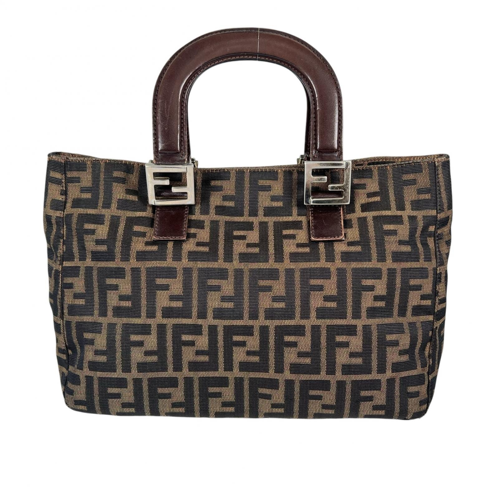 FENDI フェンディ ハンドバッグ キャンバス ブラウン レディース【中古】