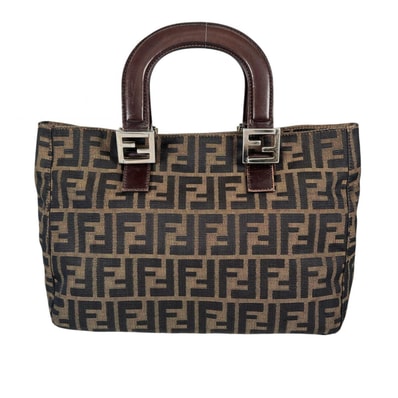 FENDI フェンディ ハンドバッグ キャンバス ブラウン レディース【中古】