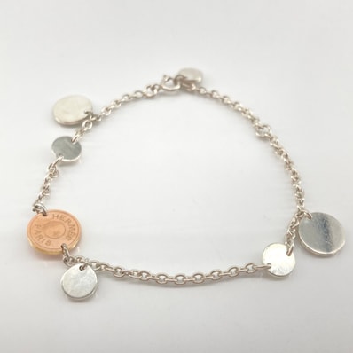 HERMES(エルメス) コンフェッティ Ag925/Au750 ブレスレット 7.84g シルバー×ゴールド