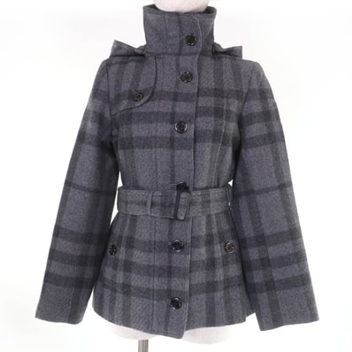 極美品 バーバリーロンドン コート グレー レディース 38