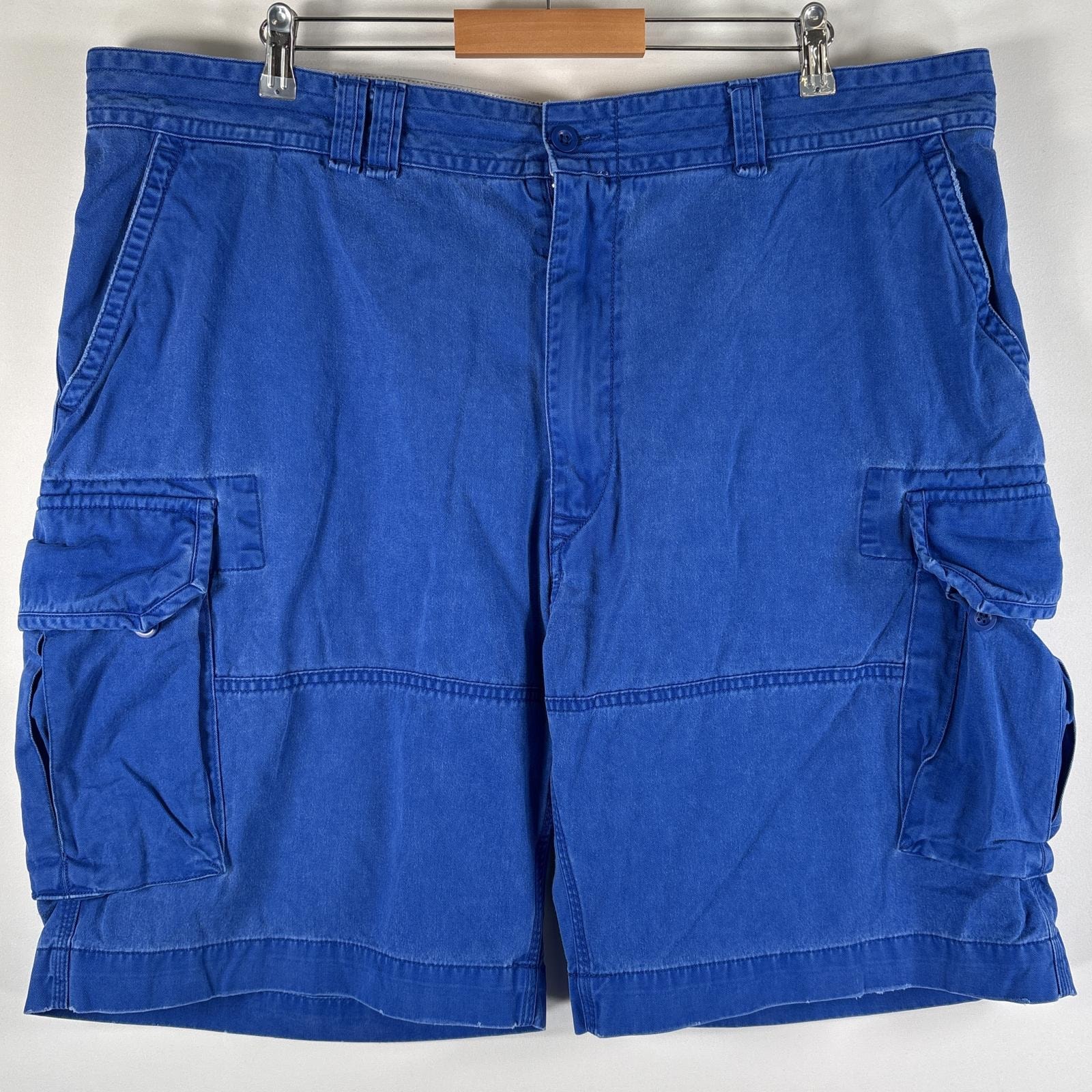 古着 ポロ・ラルフローレン POLO RALPH LAUREN ショートパンツ カーゴパンツ 大きいサイズ サイドポケット カーゴショーツ ワンポイントロゴ w46B ブルー メンズ
