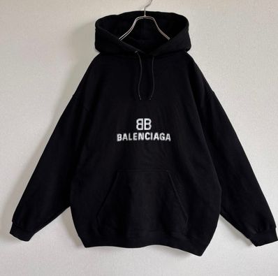 BALENCIAGA Women's BB Pixel Medium Fit Hoodie "Black"