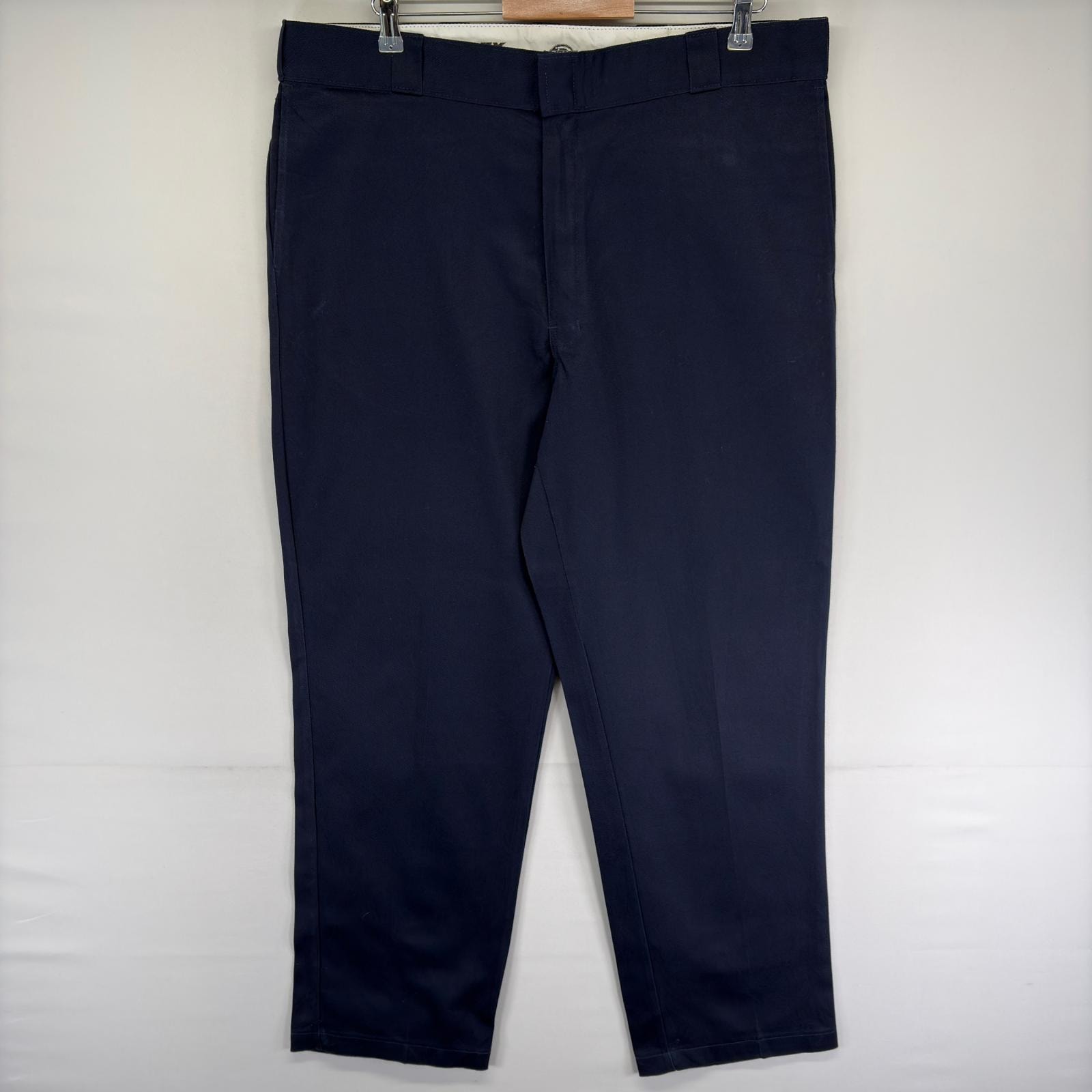 古着 ディッキーズ Dickies パンツ 874 ストレート ジッパーフライ ワークパンツ センタープレス w40 L32  ネイビー系 メンズ