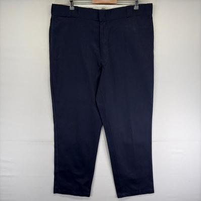 古着 ディッキーズ Dickies パンツ 874 ストレート ジッパーフライ ワークパンツ センタープレス w40 L32 ネイビー系 メンズ