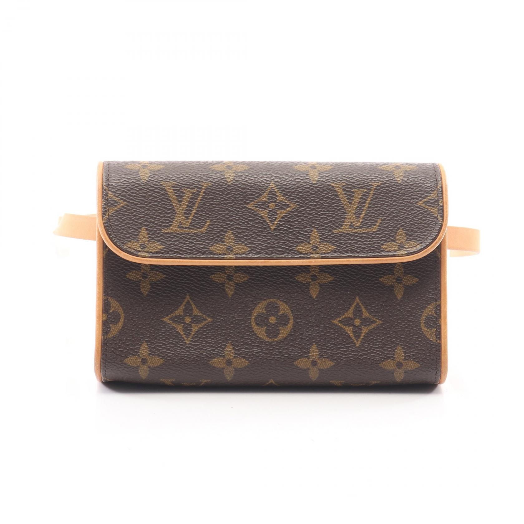 ルイ・ヴィトン LOUIS VUITTON ポシェットフロランティーヌ モノグラム ブトンプレッション(S)付き ウエストバッグ ボディバッグ バッグ PVCコーティングキャンバス レザー モノグラム レディース ブラウン系
