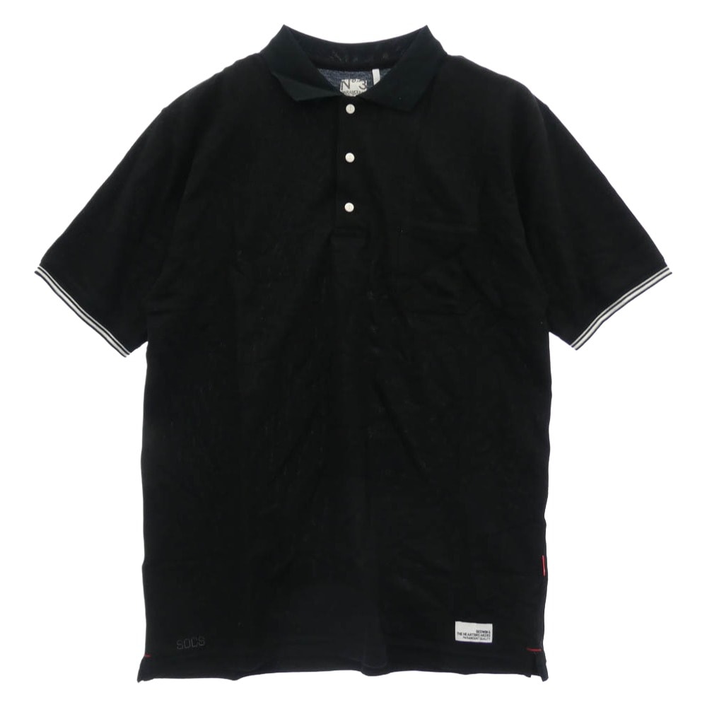 BEDWIN & THE HEARTBREAKERS ベドウィンアンドザハートブレイカーズ ポロシャツ 10SS2272 シルク混 ポケット 半袖 ポロシャツ ブラック系 3【中古】