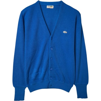 古着 80年代 ラコステ LACOSTE CHEMISE アクリルニットカーディガン スペイン製 メンズL相当 ヴィンテージ/eaa584620