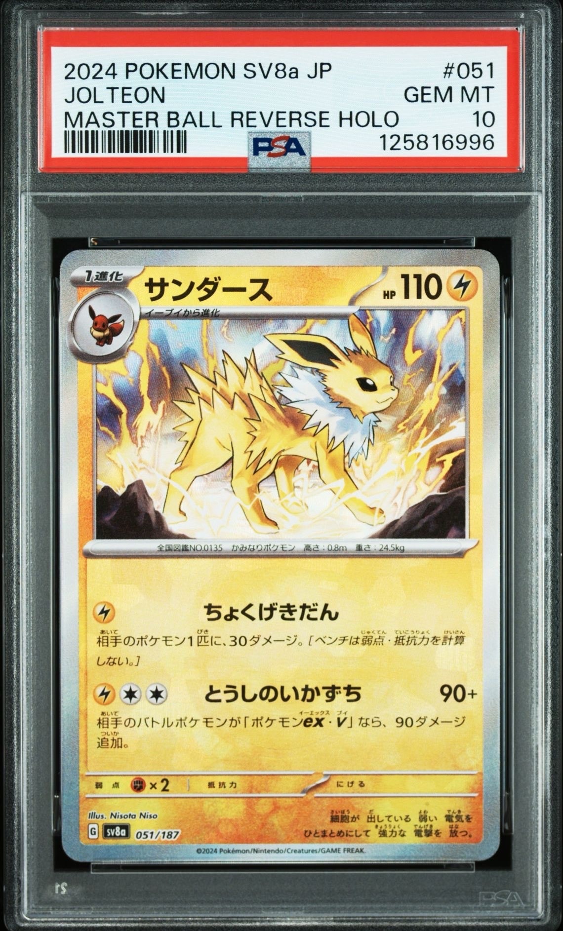 サンダース :マスターボールミラー [SV8a 051/187](ハイクラスパック「テラスタルフェスex」)