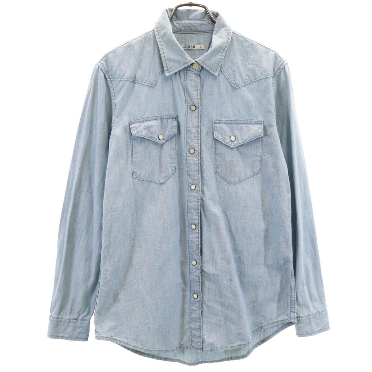GAP ギャップ 長袖 シャンブレー ウエスタンシャツ S