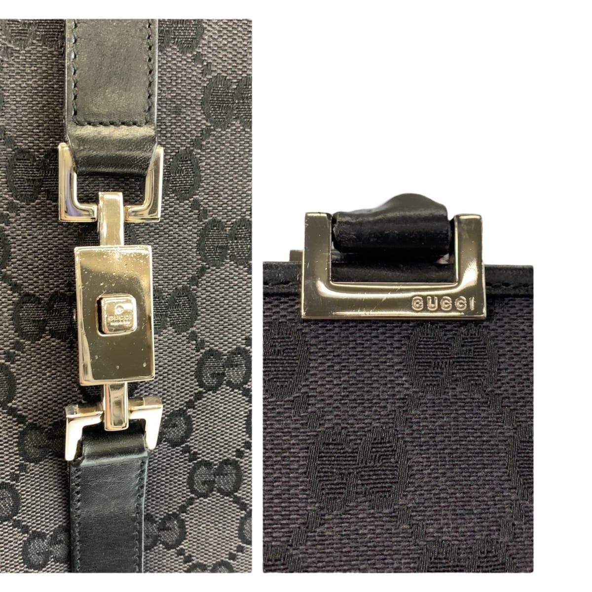 B (目立った傷や汚れなし)】美品 GUCCI グッチ ジャッキー ブラック 黒