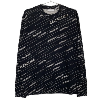 バレンシアガ 559078 ブラック ロゴ ニットセーター XS