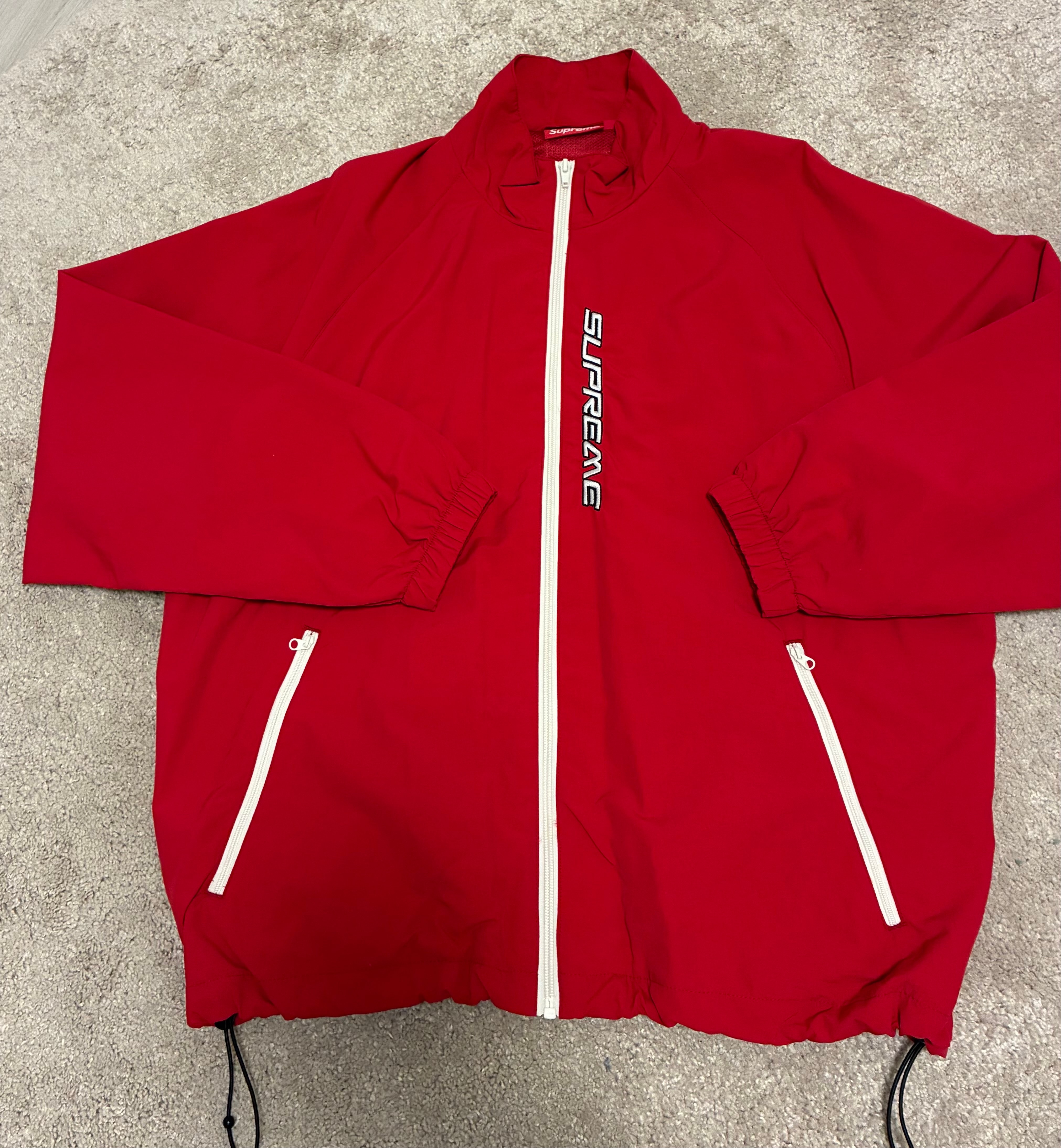 Supreme Contrast Zip Track Jacket "Red"