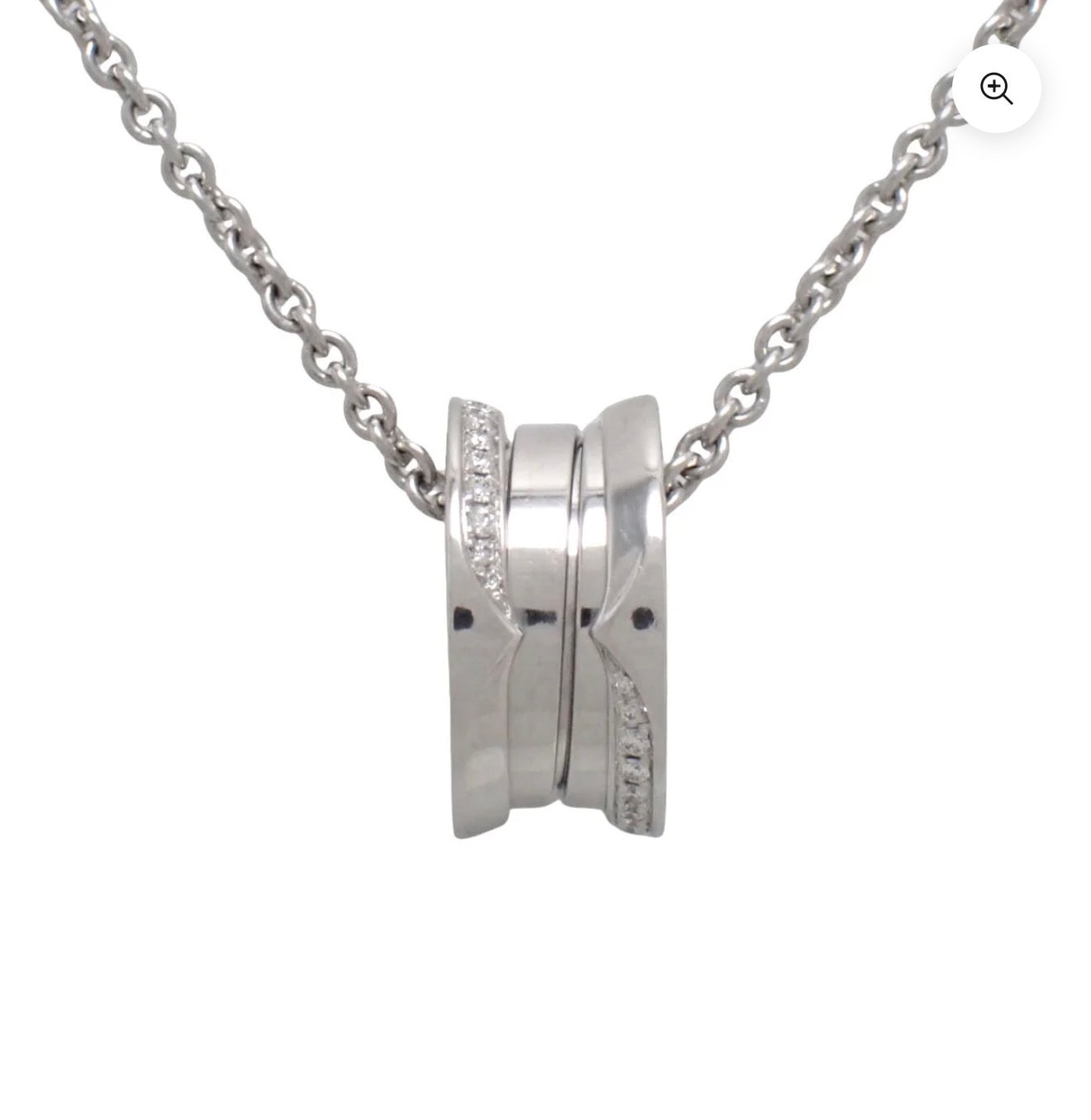 BVLGARI B.Zero1 Necklace 18K Demi Pave Diamond "White Gold"
