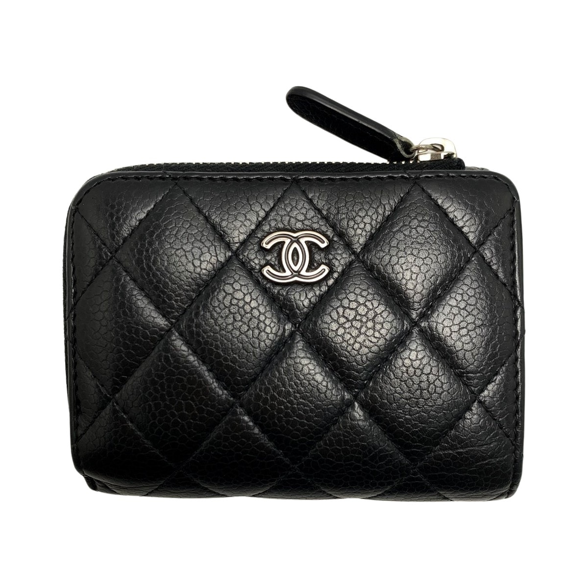 ☆☆CHANEL シャネル マトラッセキャビアスキン ブラック シルバー金具 3つ折り財布