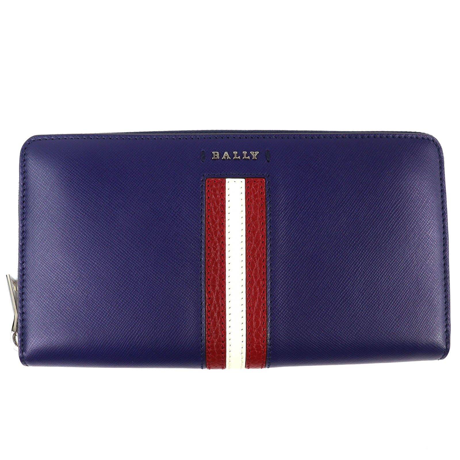 極美品 バリー 長財布 SALEN.S メタルロゴ バリーストライプ ネイビー