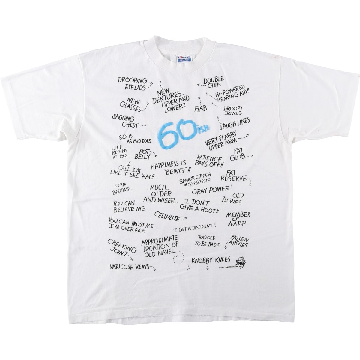 古着 90年代 ヘインズ Hanes Fifty-Fifty 青タグ プリントTシャツ USA製 メンズXL相当 ヴィンテージ/eaa661573