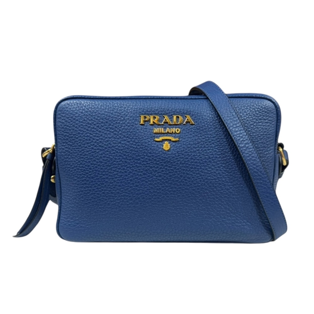 プラダ ショルダーバッグ レザー 1BH079 ブルー レディース PRADA  中古