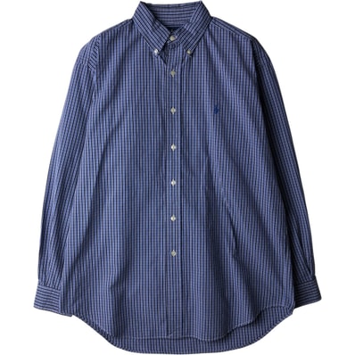 古着 ラルフローレン Ralph Lauren BLAKE 長袖 ボタンダウンチェックシャツ メンズM相当/eaa618539