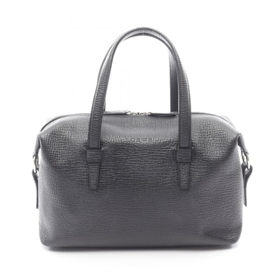 ロエベ LOEWE ミニ ボストン ハンドバッグ バッグ レザー レディース ブラック系 【中古】