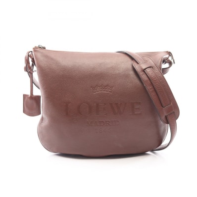 ロエベ LOEWE ヘリテージ ショルダーバッグ バッグ レザー レディース ブラウン系 【中古】