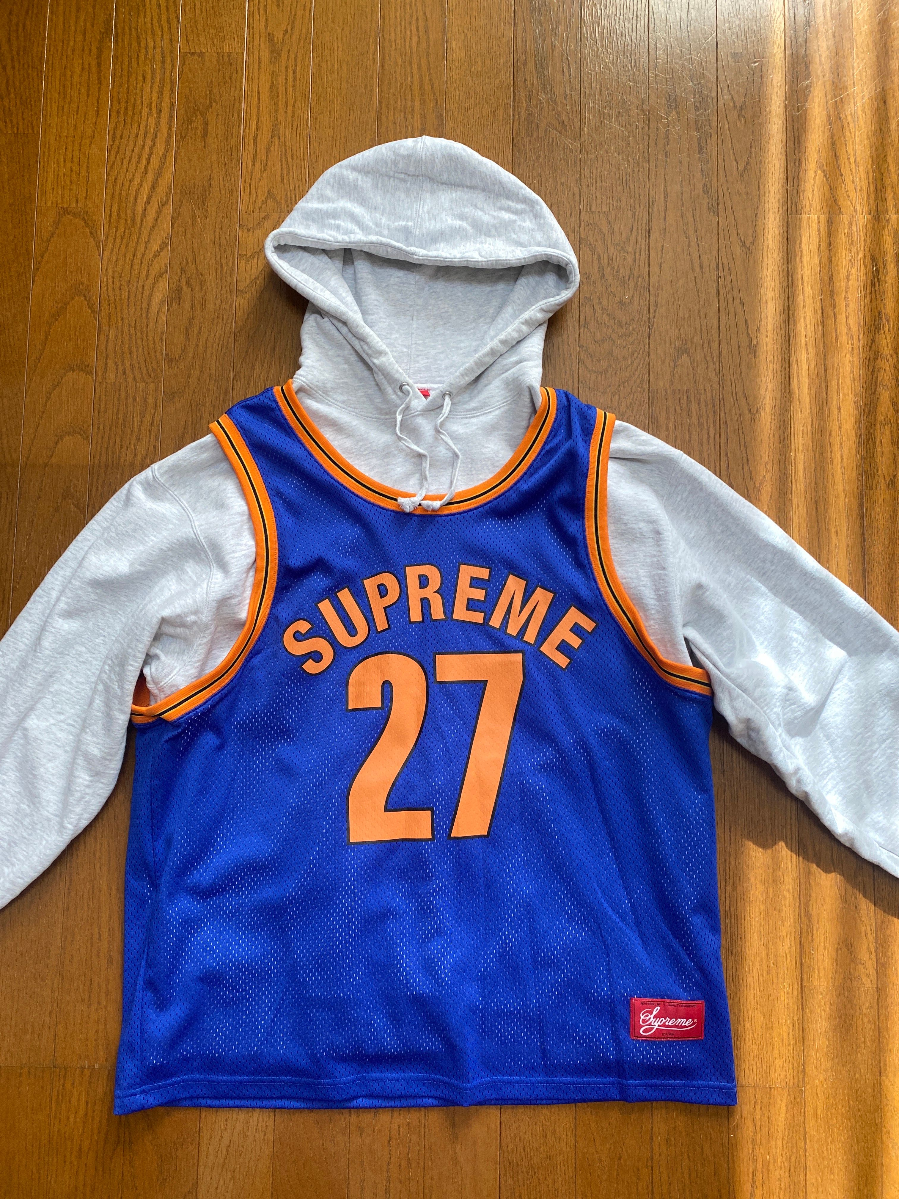 Supreme Basketball Jersey Hooded Sweatshirt "Grey"