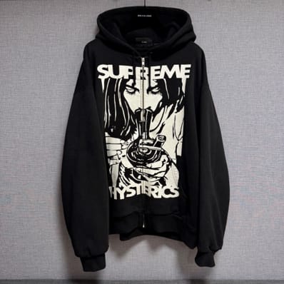 Supreme x HYSTERIC GLAMOUR Thermal Lined Zip Up Hooded Sweatshirt "Black"