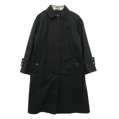 BURBERRY バーバリー FDC60-403-32 ノバチェック コットン ステンカラー コート ブラック系【中古】