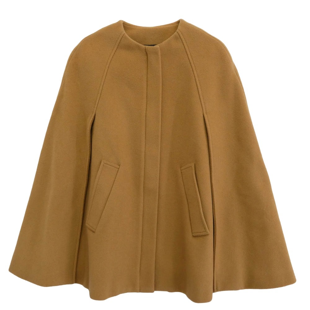MSGM エムエスジーエム コート ノーカラー ウール ポンチョ ブラウン系 38【中古】