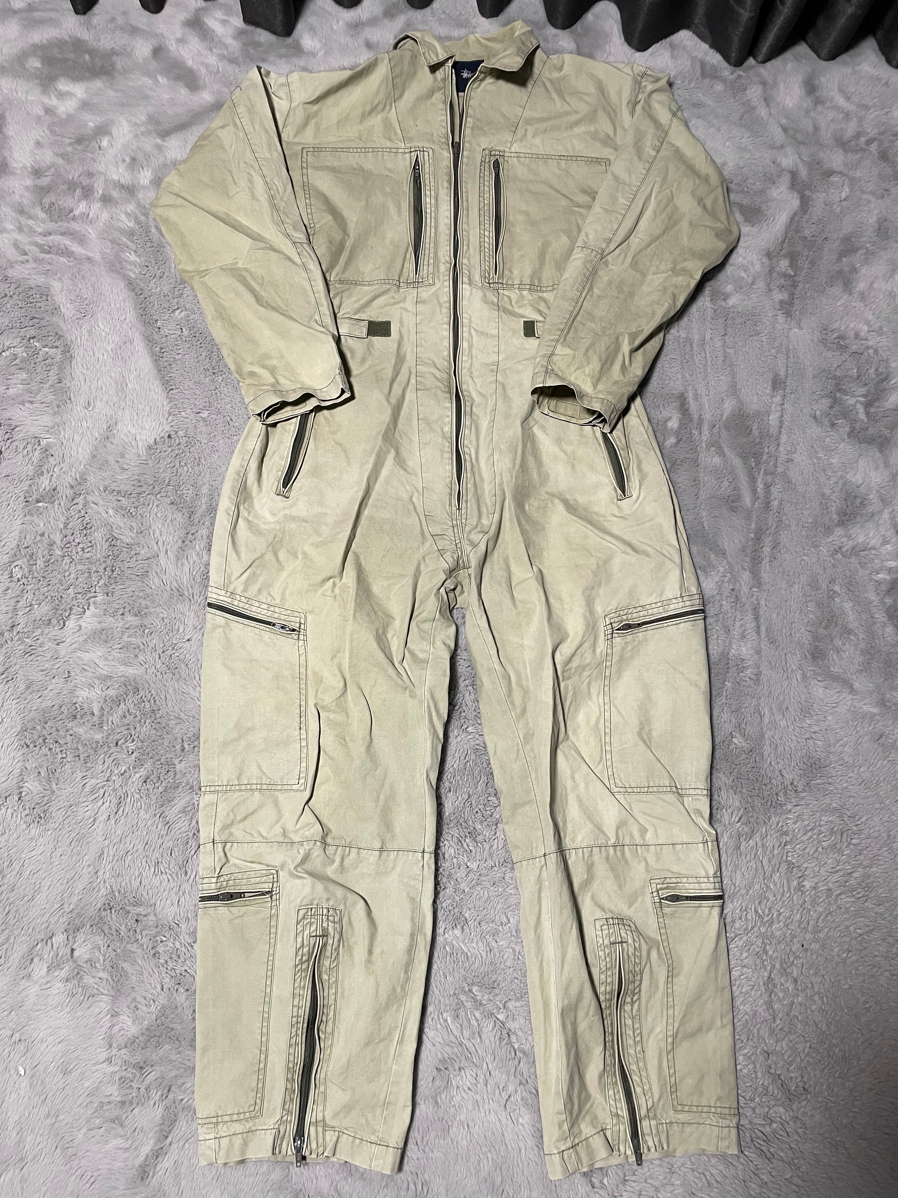 STUSSY 紺タグ/90s バックプリント ジャンプスーツオールインワン