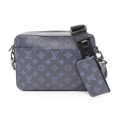 ルイ・ヴィトン LOUIS VUITTON デュオメッセンジャー モノグラムシャドウ ショルダーバッグ バッグ レザー モノグラム・シャドウ メンズ ネイビー系 M45730 【中古】