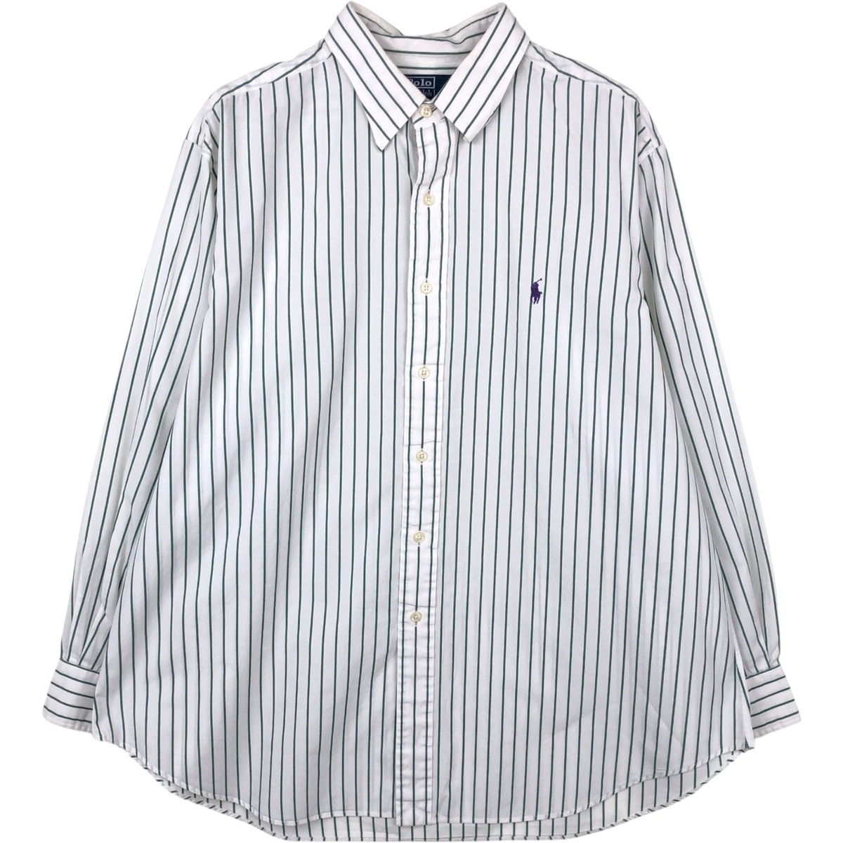 古着 ラルフローレン Ralph Lauren POLO by Ralph Lauren ANDREW 長袖 コットンストライプシャツ メンズXL相当/eaa666343