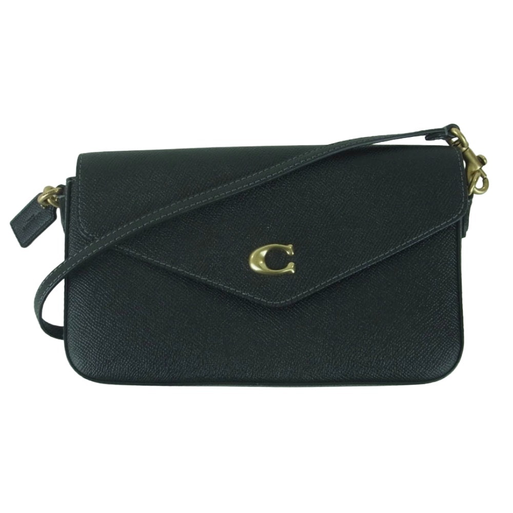 COACH コーチ C8439 ウィン ロゴ レザー ショルダー バッグ フィリピン製 ブラック系【中古】