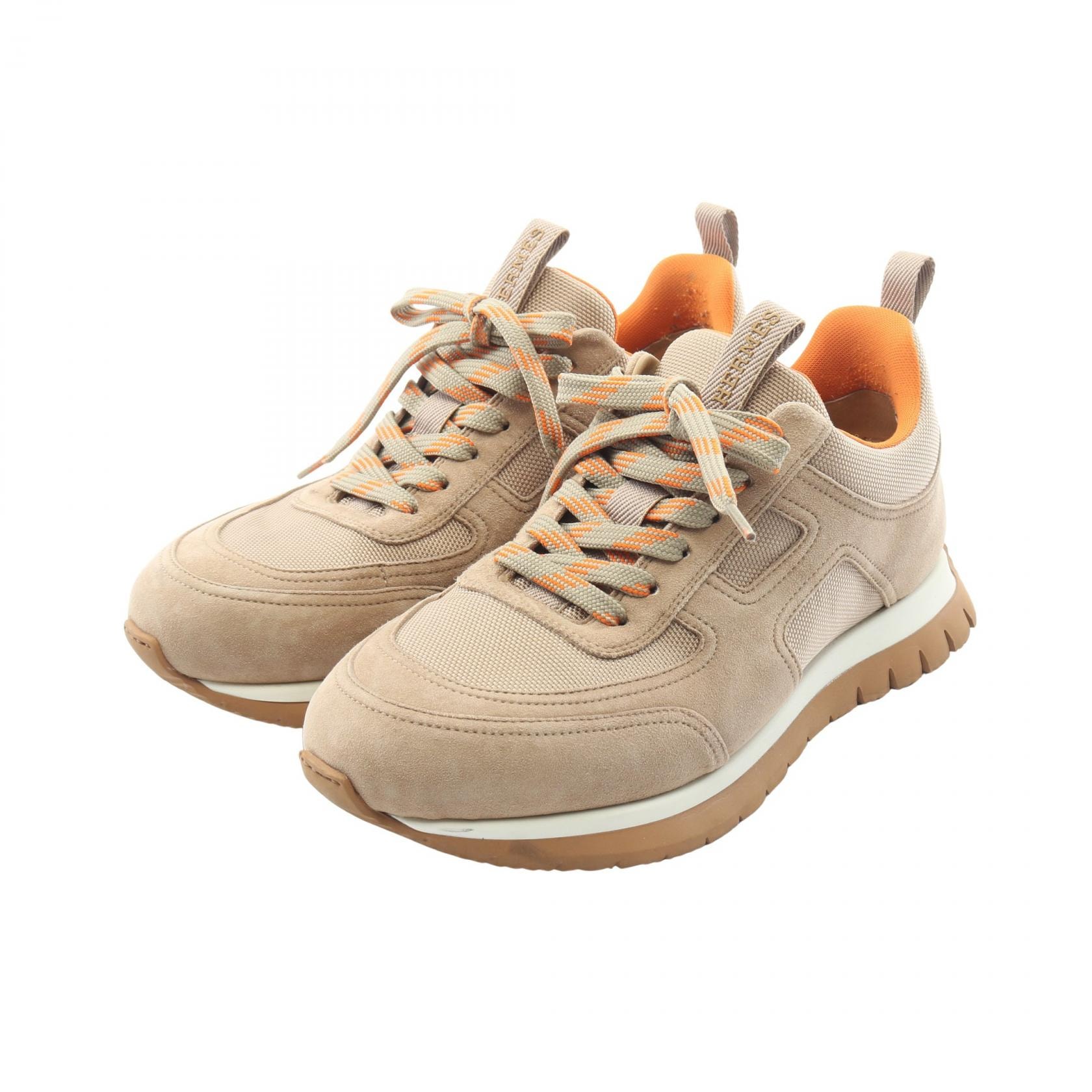 エルメス HERMES ジミー スニーカー 靴 スウェード ファブリック ベージュ レディース ベージュ系 / オレンジ系 【中古】