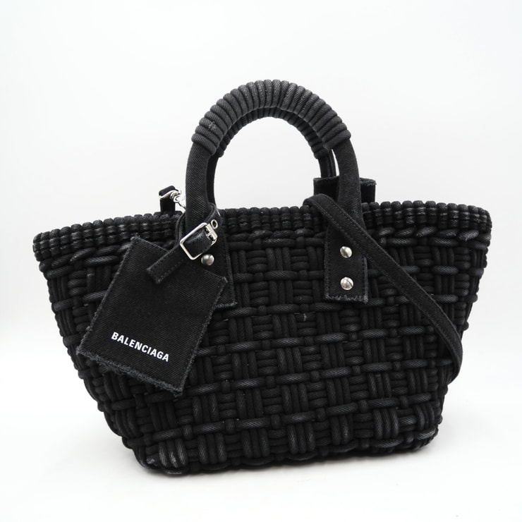 BALENCIAGA(バレンシアガ)ビストロ XS バスケットバッグ 2WAY ハンドバッグ ショルダーバッグ ブラック レディース 671342-1000-0-6406803【中古】