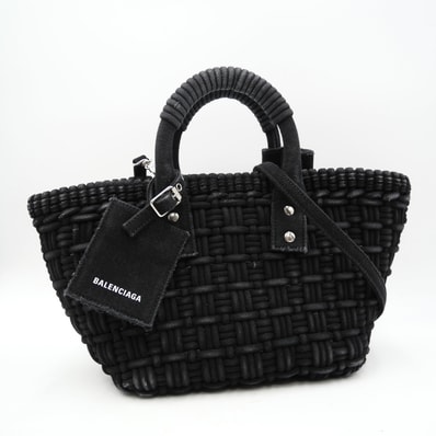 BALENCIAGA(バレンシアガ)ビストロ XS バスケットバッグ 2WAY ハンドバッグ ショルダーバッグ ブラック レディース 671342-1000-0-6406803【中古】