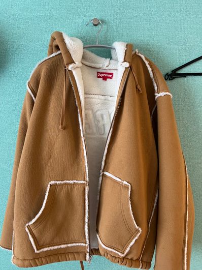 Supreme Faux Shearling Hooded Jacket "Tan"