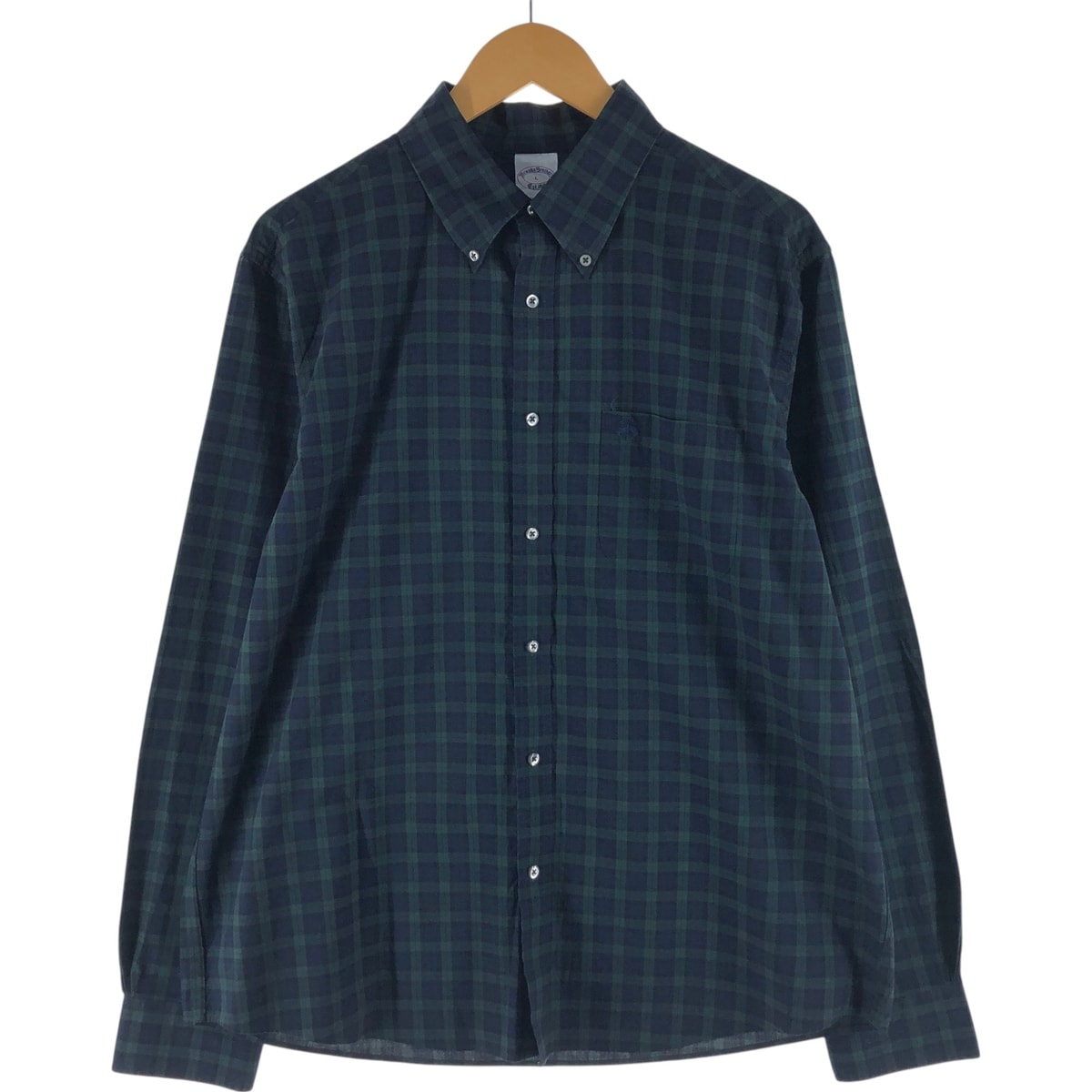 古着 ブルックスブラザーズ Brooks Brothers Est.1818 ブラックウォッチチェック 長袖 ボタンダウンチェックシャツ メンズL相当/eaa564040