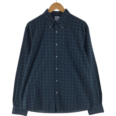 古着 ブルックスブラザーズ Brooks Brothers Est.1818 ブラックウォッチチェック 長袖 ボタンダウンチェックシャツ メンズL相当/eaa564040
