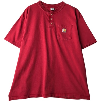 古着 カーハート Carhartt ヘンリーネック 半袖 ワンポイントロゴポケットTシャツ メンズXL相当/eaa648251