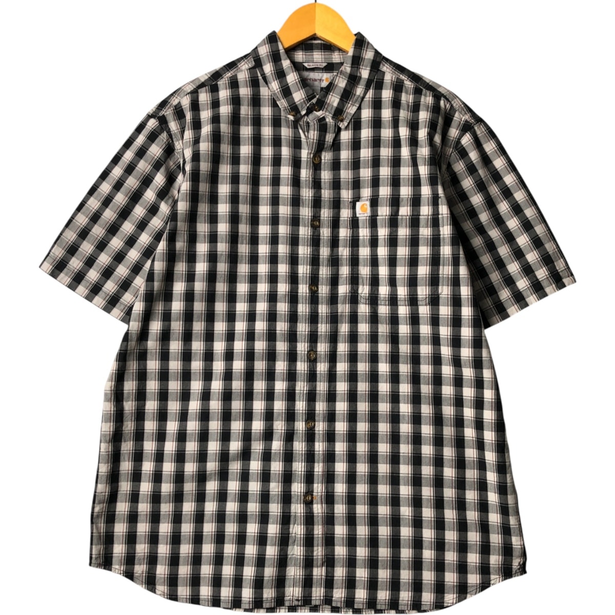 古着 カーハート Carhartt チェック柄 ボタンダウン半袖 ワークシャツ メンズL相当/eaa572350