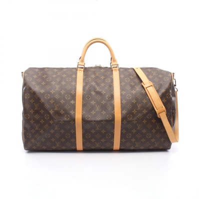 ルイ・ヴィトン LOUIS VUITTON キーポル バンドリエール60 ボストンバッグ バッグ PVCコーティングキャンバス レザー フローラルモノグラム メンズ レディース ブラウン系 M41412 【中古】