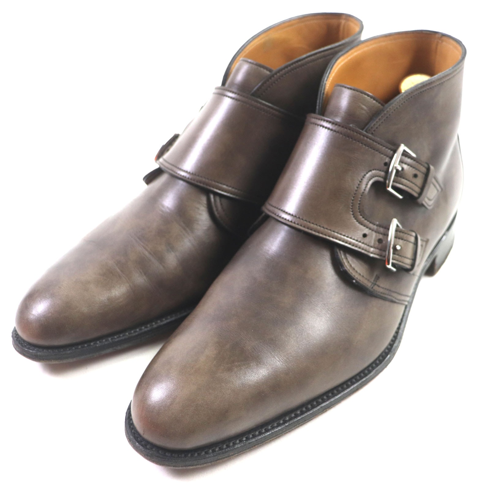 良品 エルメス
 アンクルブーツ ダークブラウン メンズ 40.5