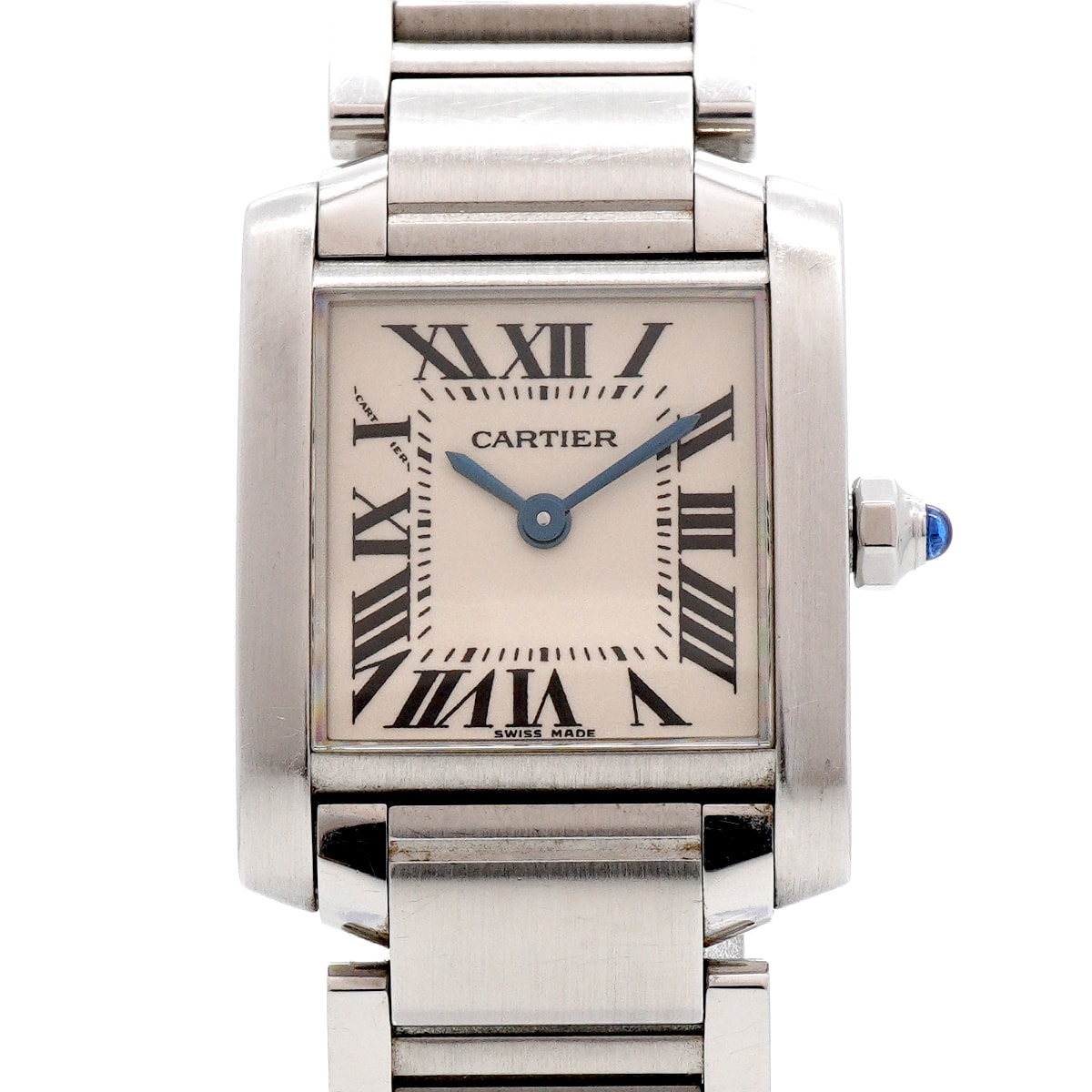 【6whc0195】カルティエ タンクフランセーズ SM W51008Q3 アイボリー文字盤【中古】腕時計 レディース