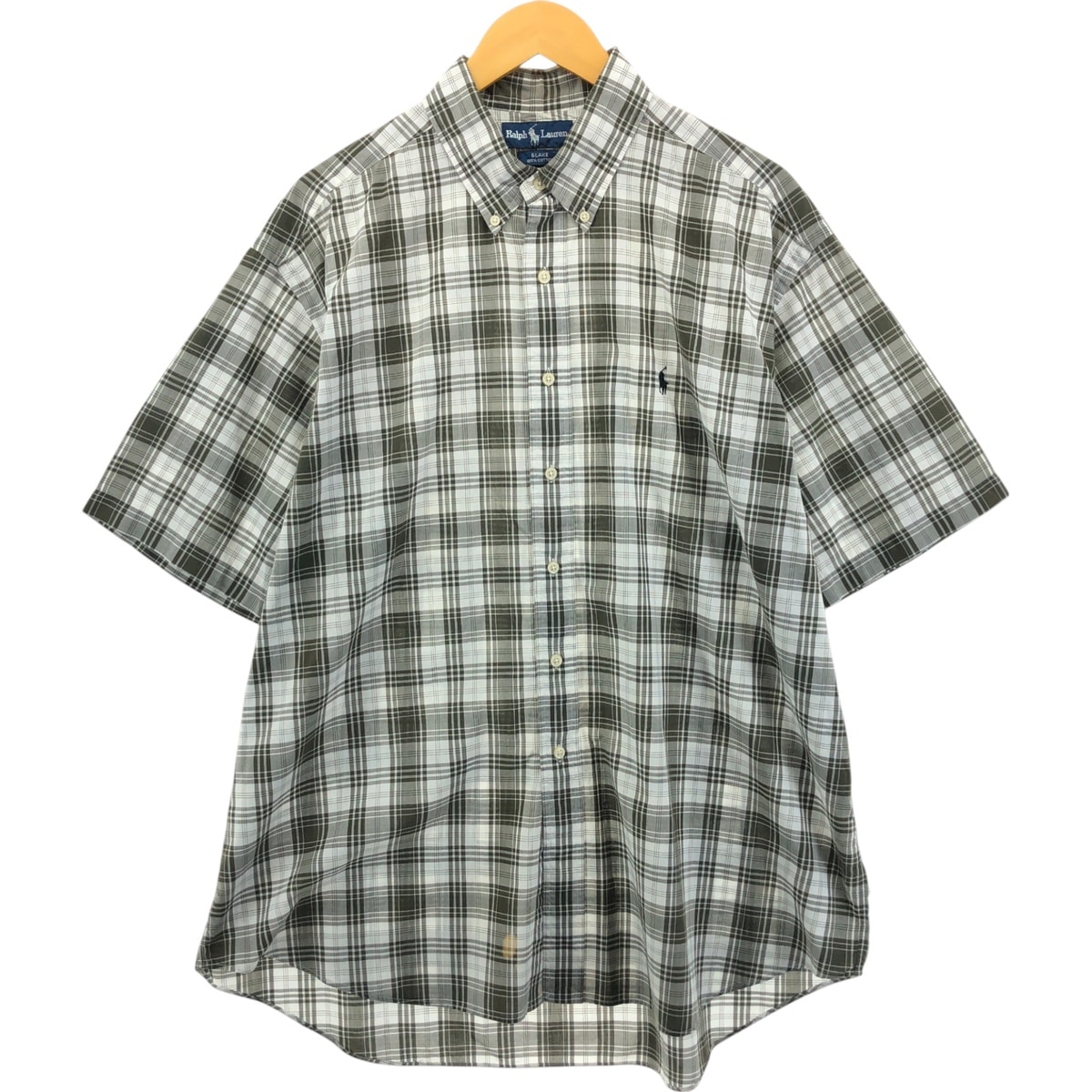 古着 ラルフローレン Ralph Lauren BLAKE 半袖 ボタンダウン チェックシャツ メンズXL相当/eaa552712