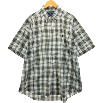 古着 ラルフローレン Ralph Lauren BLAKE 半袖 ボタンダウン チェックシャツ メンズXL相当/eaa552712