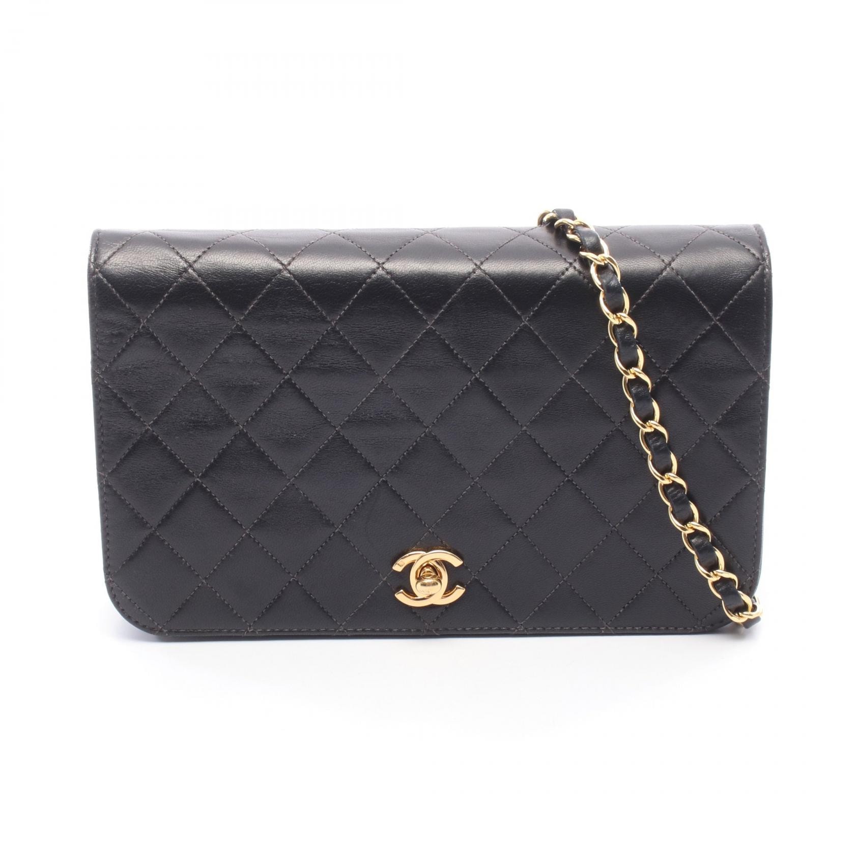 シャネル CHANEL フルフラップ マトラッセ ショルダーバッグ バッグ ラムスキン(羊革) レディース ブラック系 【中古】